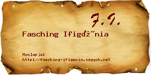 Fasching Ifigénia névjegykártya